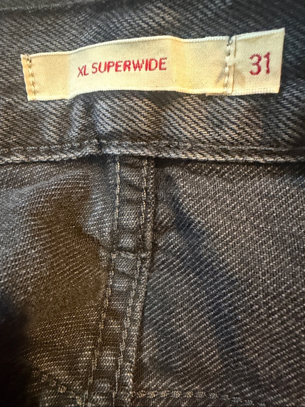 Levi's Charcoal Women’s XL Super Wide Leg Jeans size 31. Y2K NWOT - Picture 6 of 7